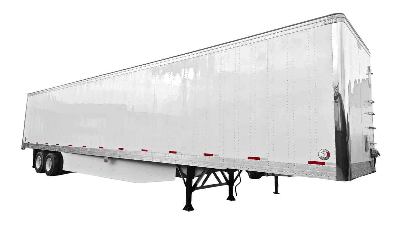 Semirremolque caja seca premium MSA, vista frontal tres cuartos